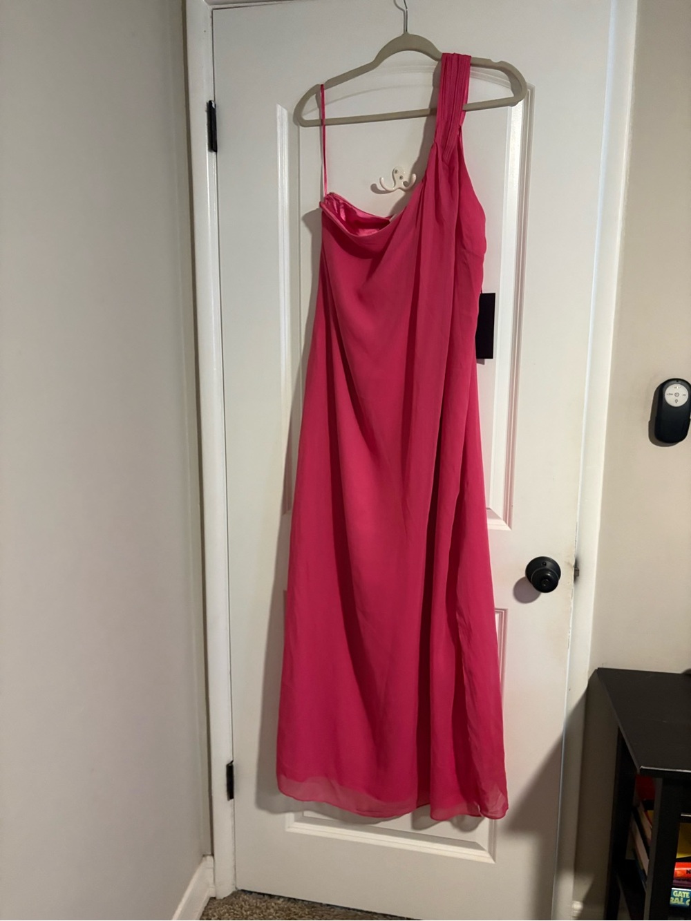 Pomander Place One-Shoulder Hot Pink Evening Gown